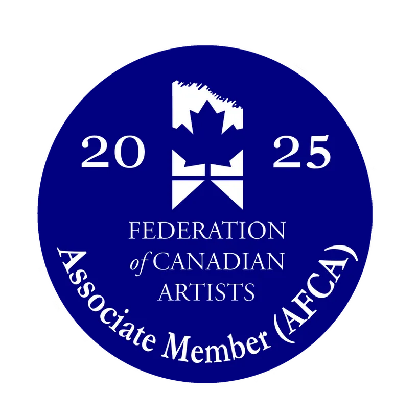 Logo of the Federation of Canadian Artists proving that artist Scott Pleydell-Pearce has been awarded the staus of associate member 2025